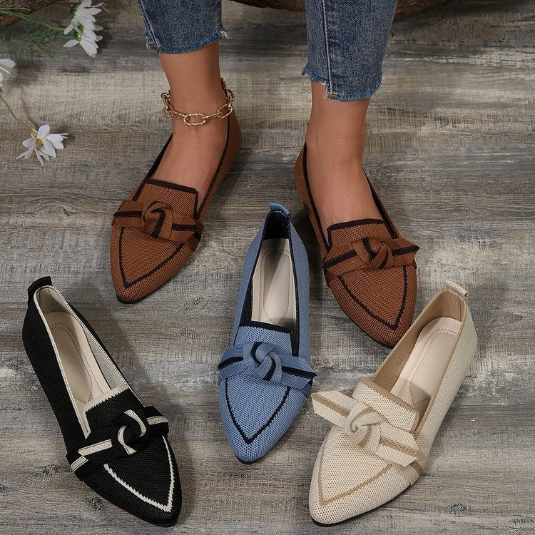 Ladies Elegant Mules with Stylish Bow Application Ivyshape