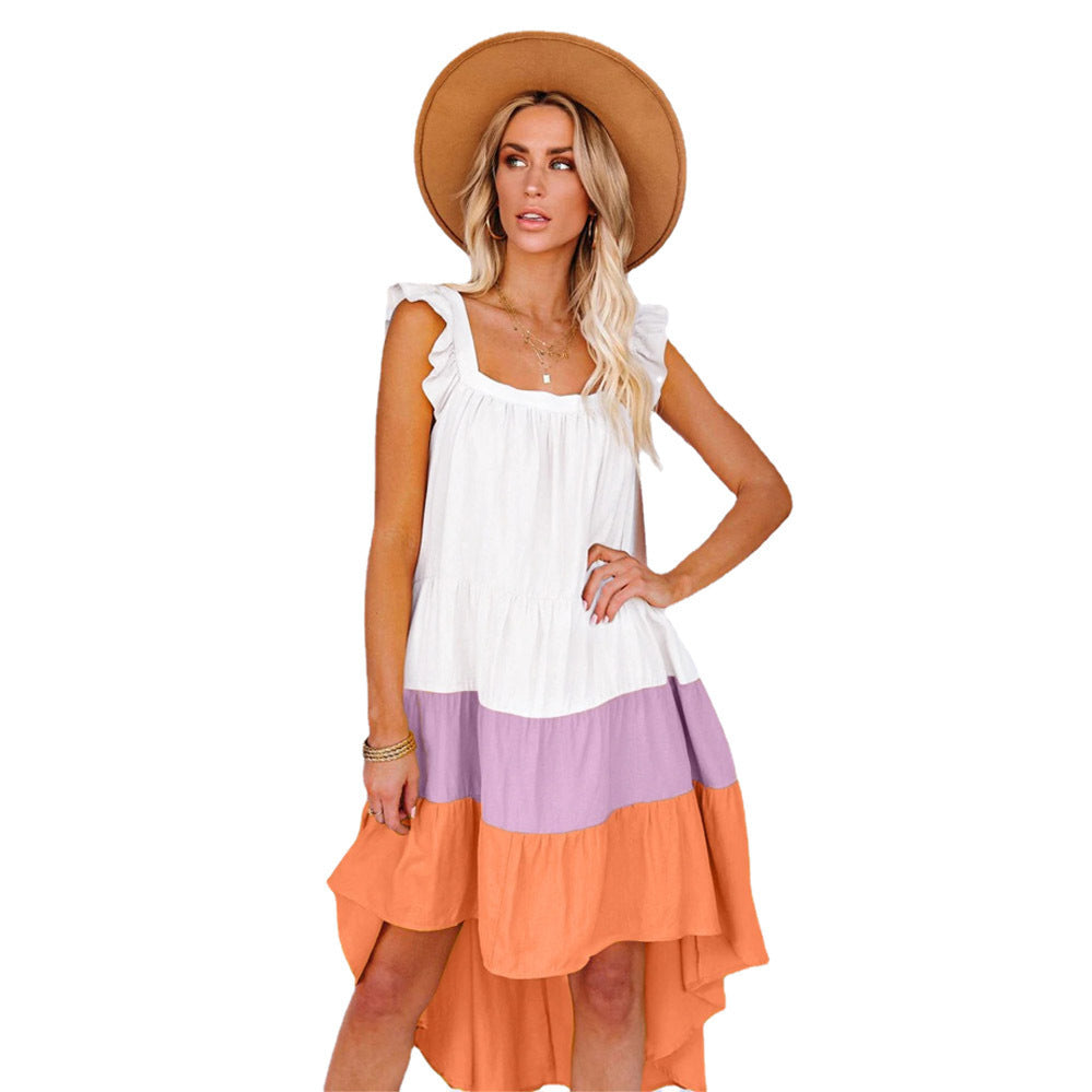 Women Ruffled Hem High-Low Dress Ivyshape