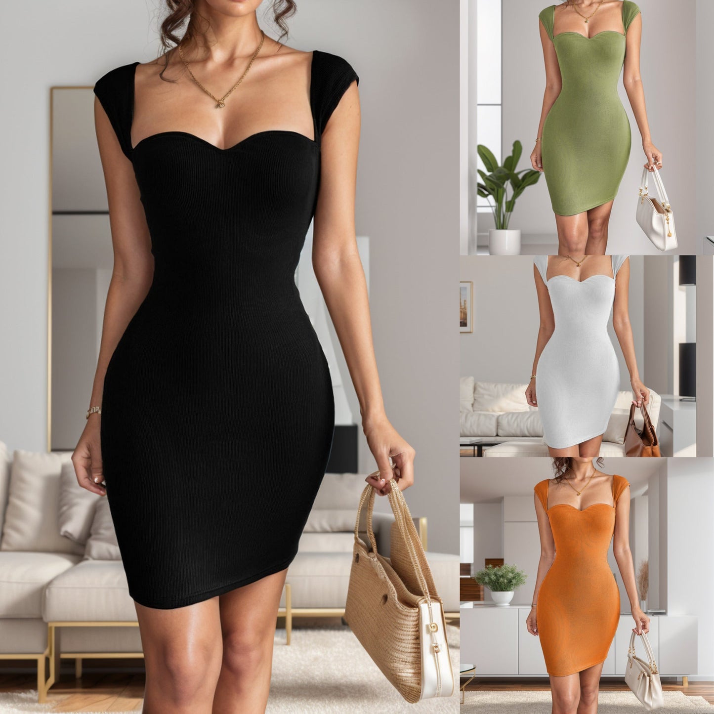 IvyShape | Sleeveless Knitted Bodycon Camisole Dress