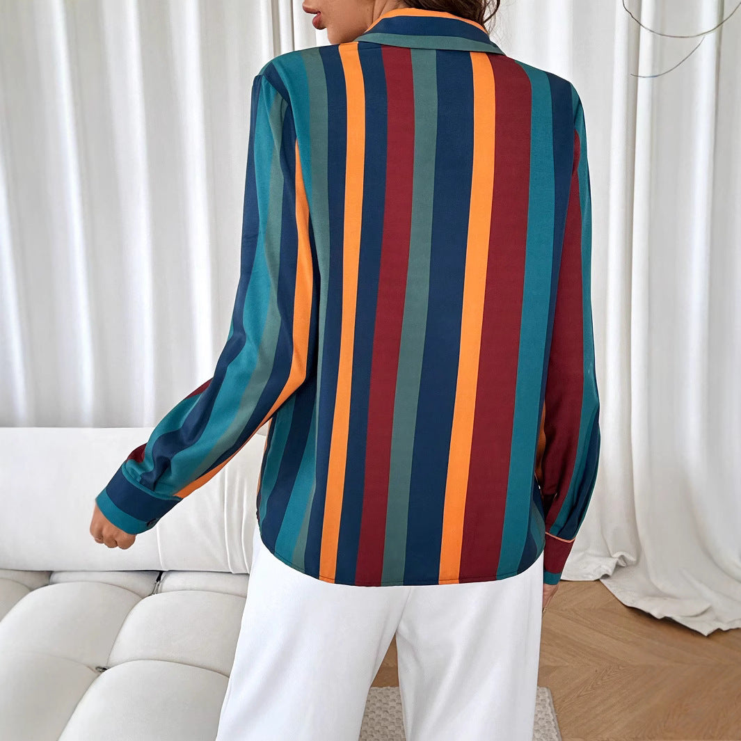 IvyShape | Striped Casual Color Block New Top