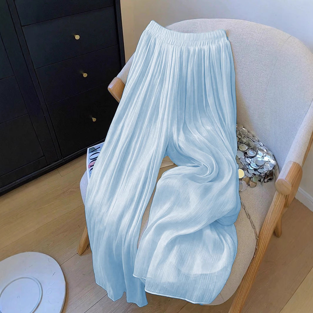 Women's Wide Pleated Trousers made of lightweight material Ivyshape