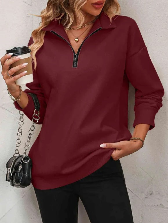 Women's sweatshirt with half zipper Ivyshape