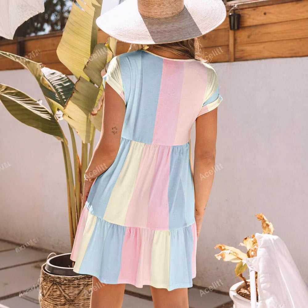 Ladies playful summer dress with gradient and fresh design Ivyshape