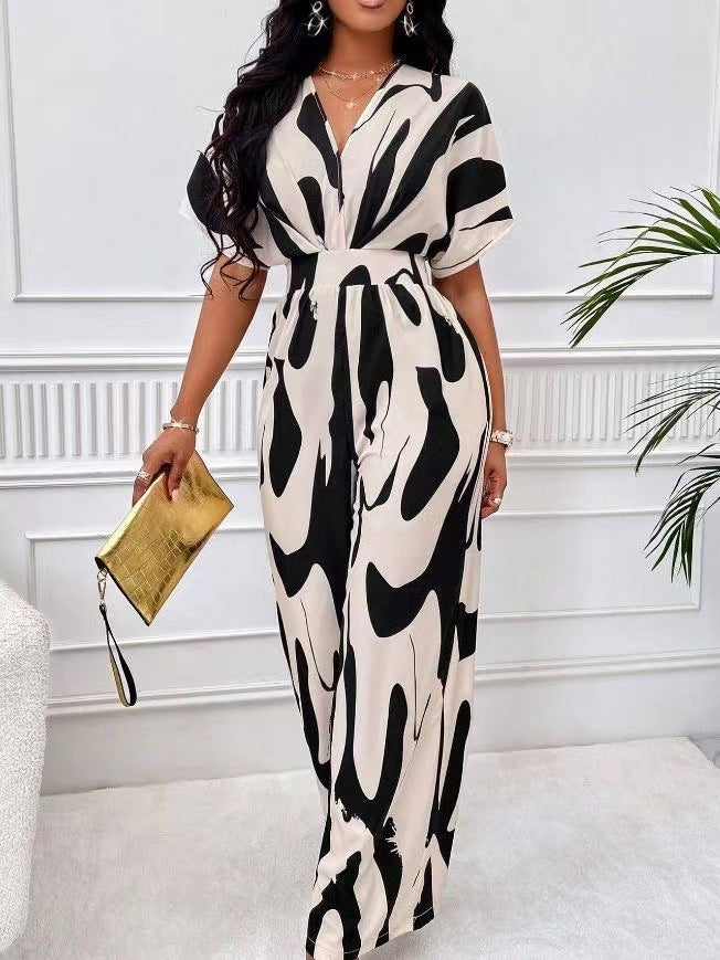 Ladies Elegant Jumpsuit with wide-cut leg and refined design Ivyshape