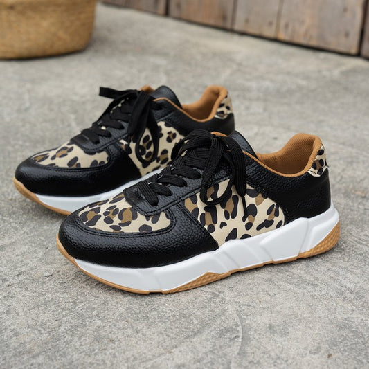Women Trendy Leopard Print Running Shoes Ivyshape