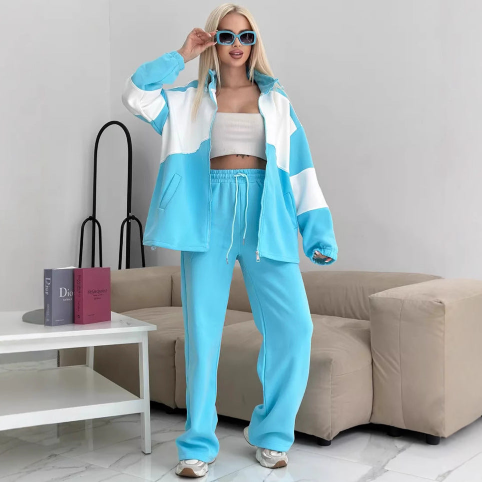 Ladies sporty set made of high-performance fleece material with zipper Ivyshape