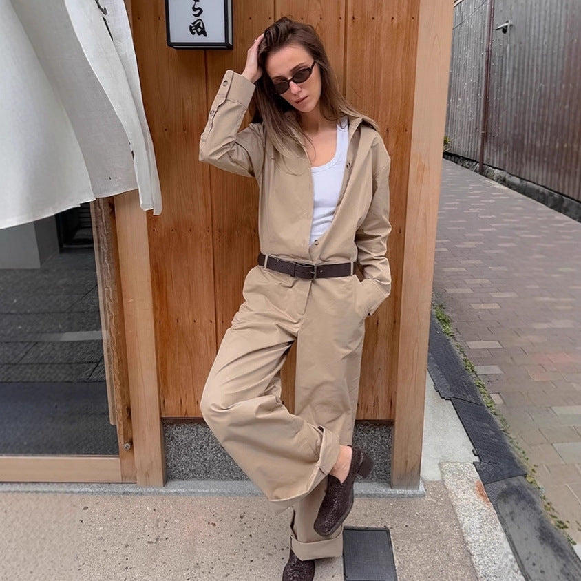 Women Elegant Utility Jumpsuit with tailored fit and practical pockets Ivyshape