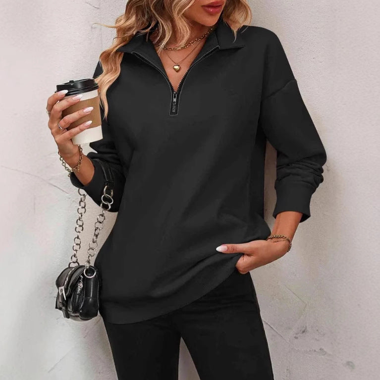 Women's sweatshirt with half zipper Ivyshape