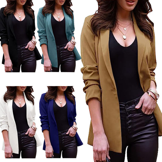 Women Elegant, tailored blazer jacket made of fine material Ivyshape