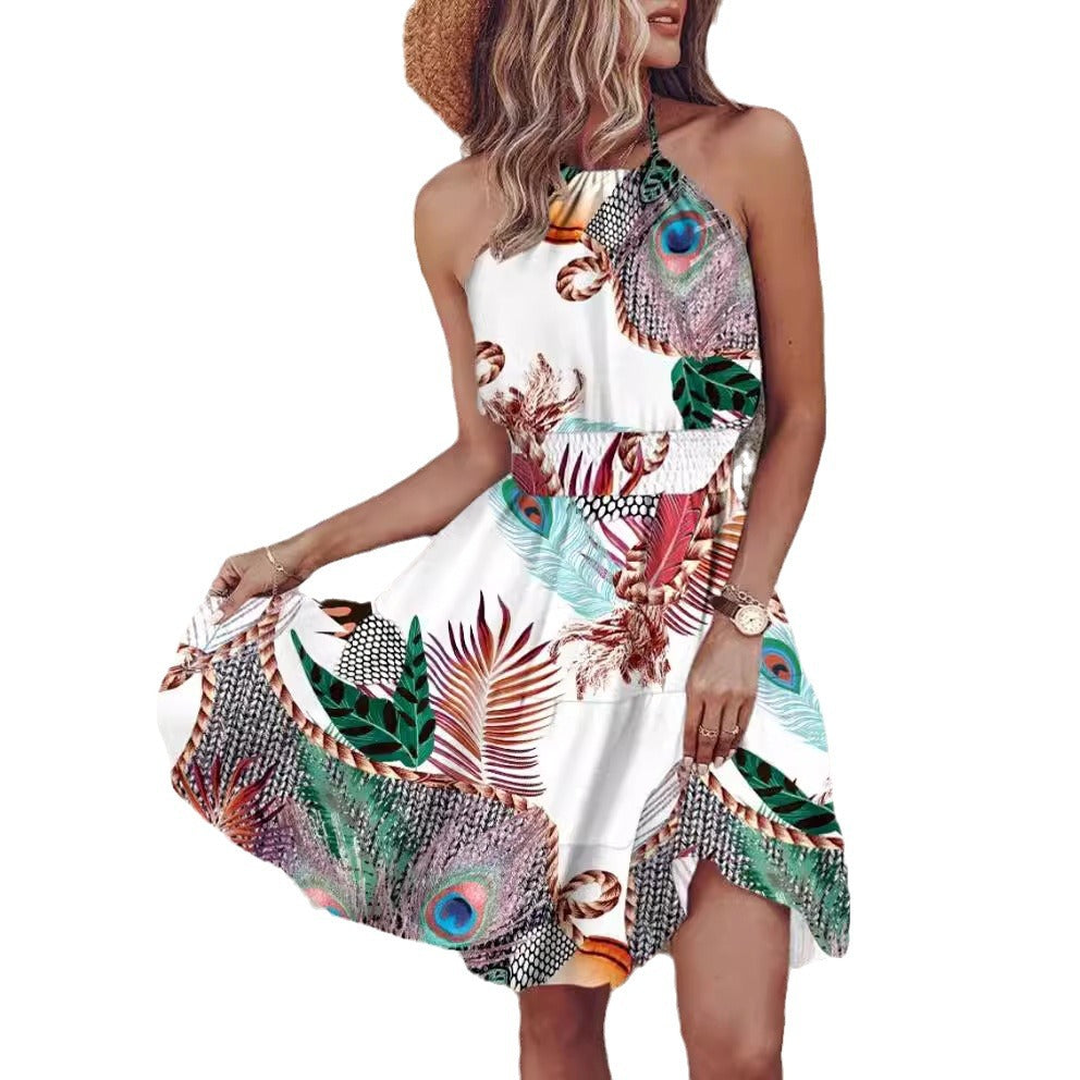 Ladies Trendy Dress with Gathering and Asymmetrical Hem Ivyshape