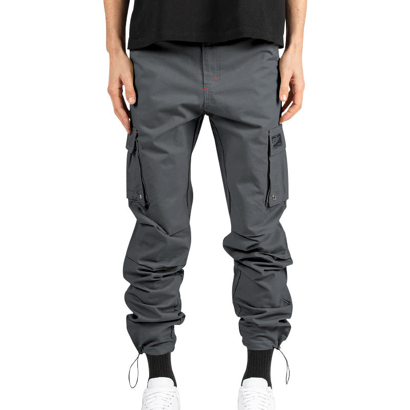 Men's cargo pants with multifunctional pockets and adjustable drawstring Ivyshape