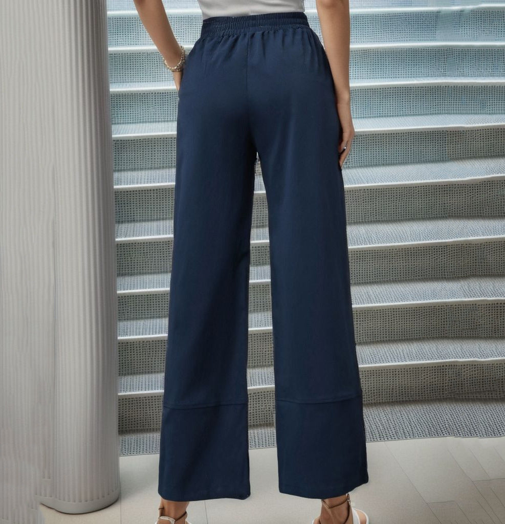 Women's Wide Chino Pants with Button Details Ivyshape
