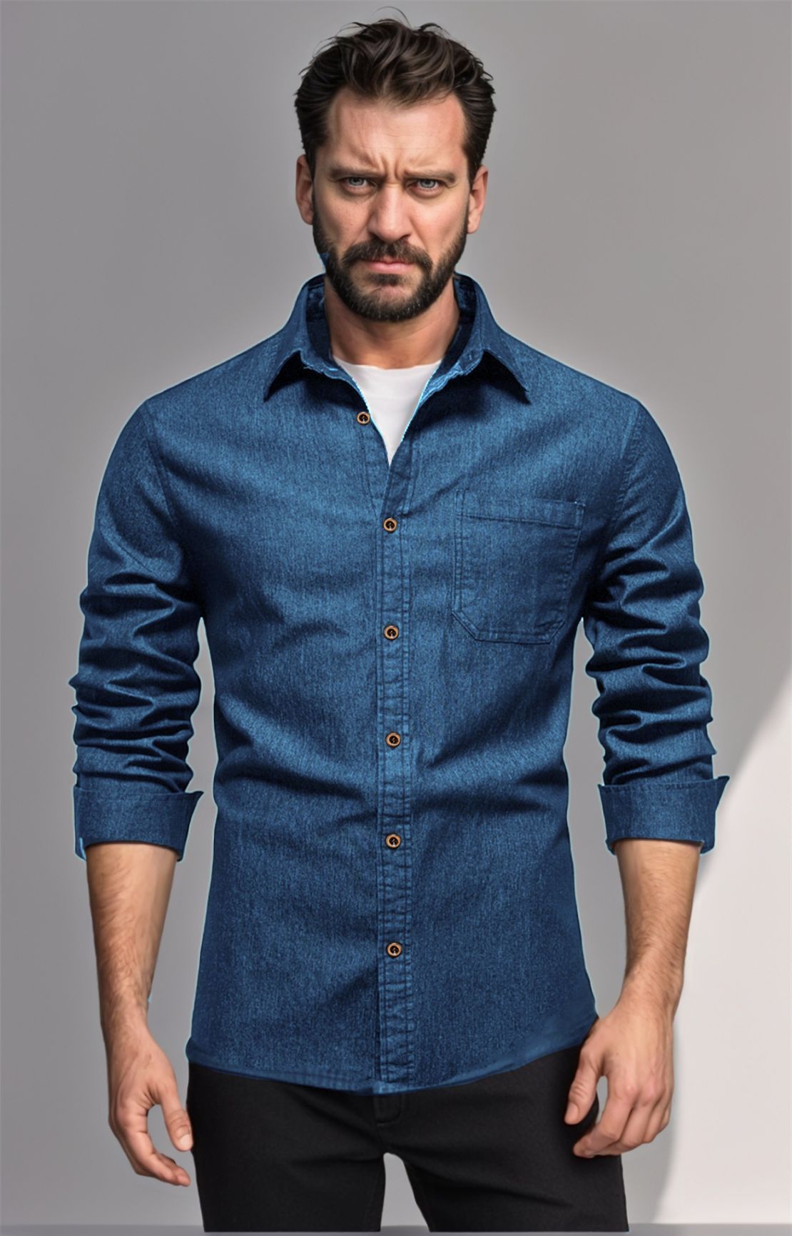 Men's Denim Shirt Ivyshape