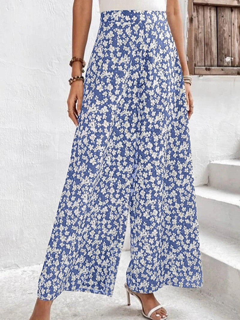 Women's Floral Pattern Palazzo Pants Ivyshape