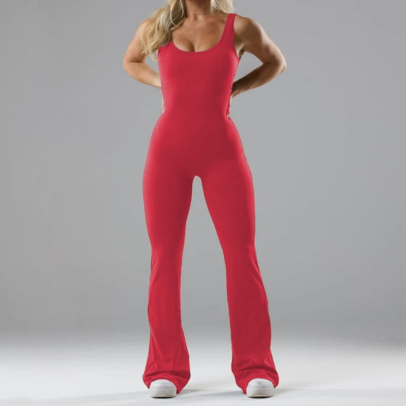 Women's fitness jumpsuit with wide leg and elegant cut Ivyshape