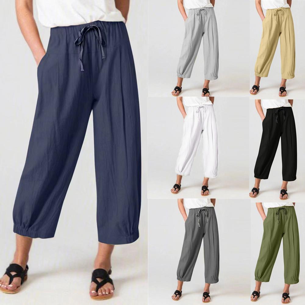 Women's cargo pants in relaxed fit with adjustable drawstring Ivyshape