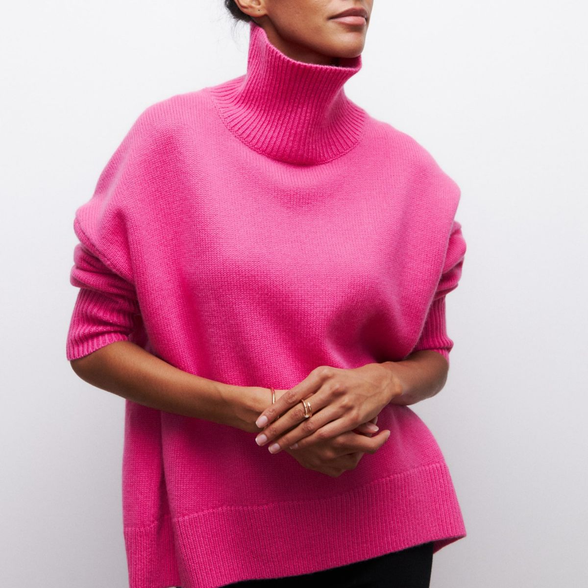 Ivyshape | Loose Turtleneck Long Sleeve Sweater