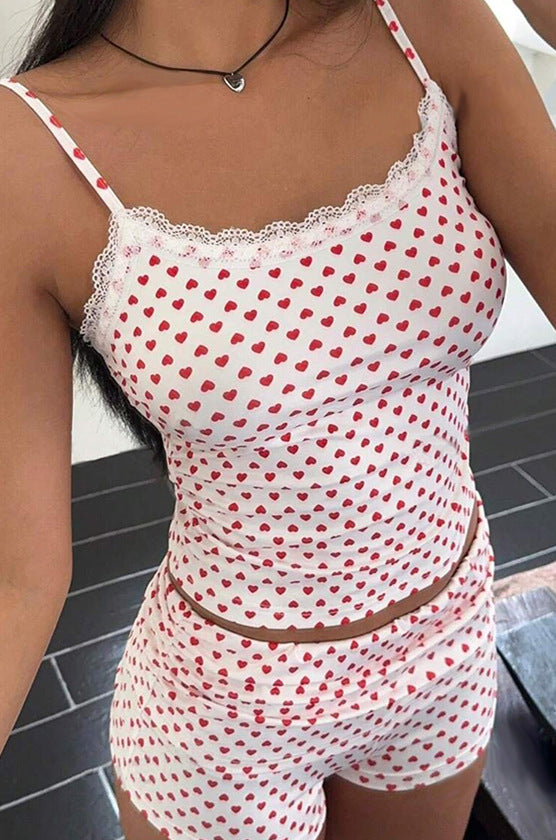 Ladies sweet spaghetti strap set Ivyshape