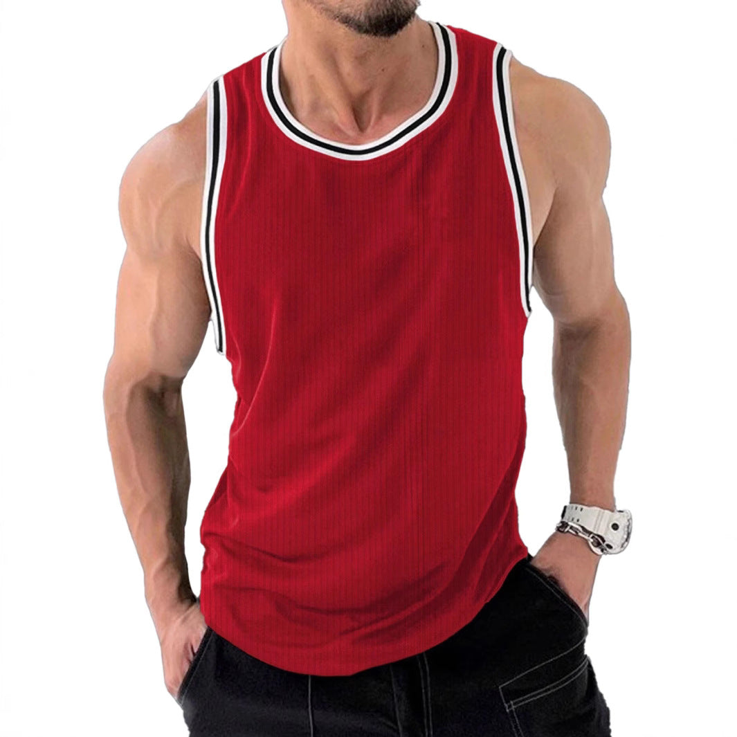 Men's sporty sleeveless tank top with breathable material and modern ribbed design Ivyshape