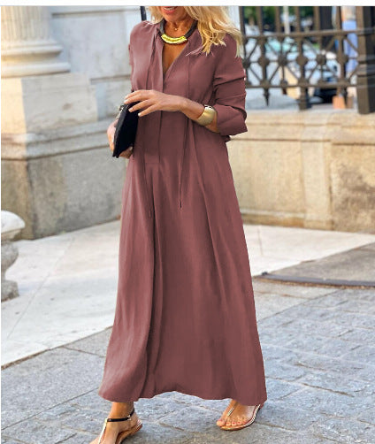 Women's Airy Maxi Dress with Elegant Button Detail Ivyshape