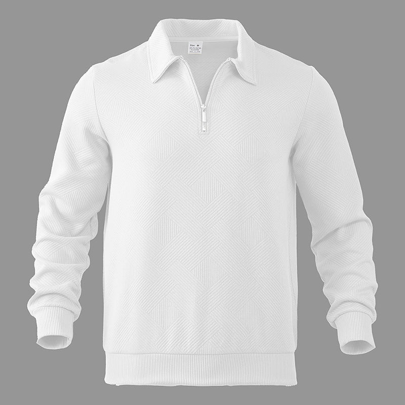 Men's sporty pullover with zipper and textured design Ivyshape
