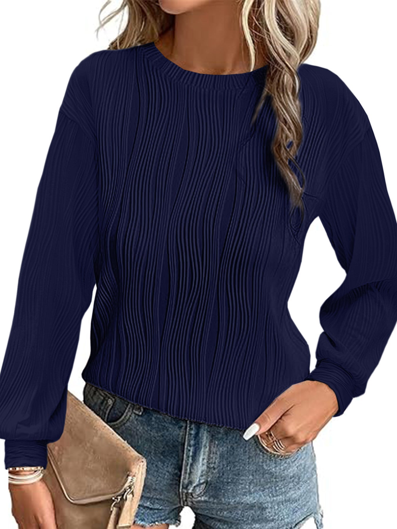 Women's pleated long-sleeve sweater Ivyshape