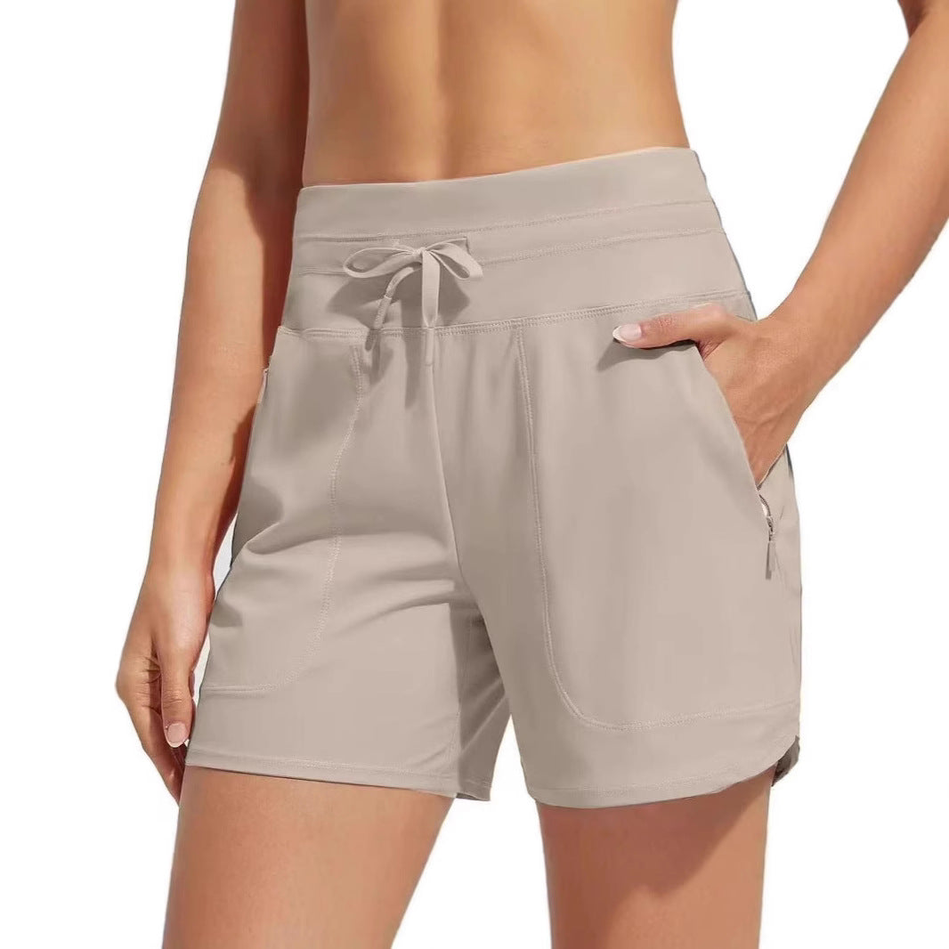 Women High-Performance Active Shorts with adjustable waistband Ivyshape
