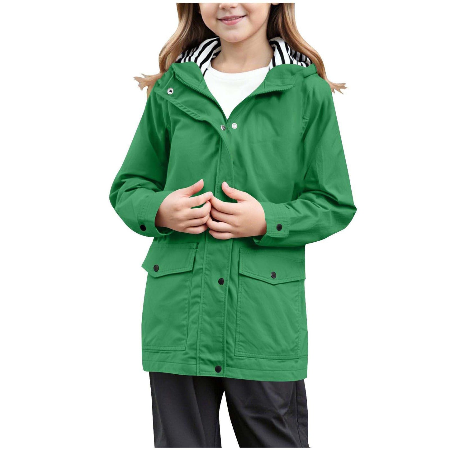Women's jacket with practical pockets and adjustable hood collar Ivyshape