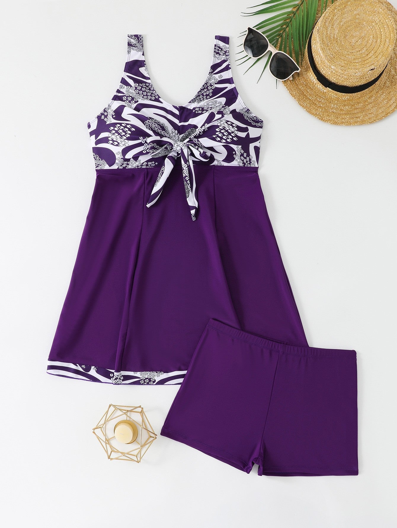 Women's stylish tankini with tasteful knot detail and sporty fit Ivyshape