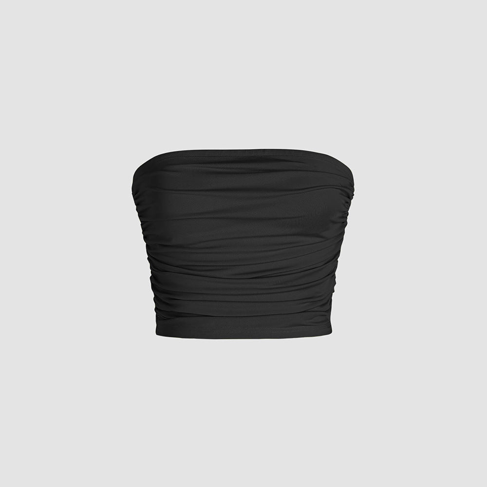 IvyShape | Pleated Fitted Vest Tube Top