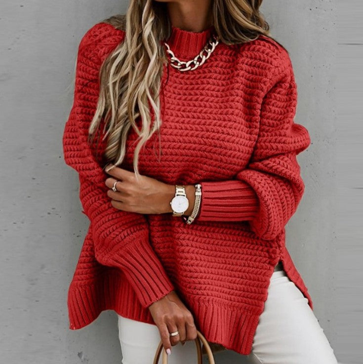 IvyShape | Relaxed Autumn Long Sleeve Pullover Knitted Sweater