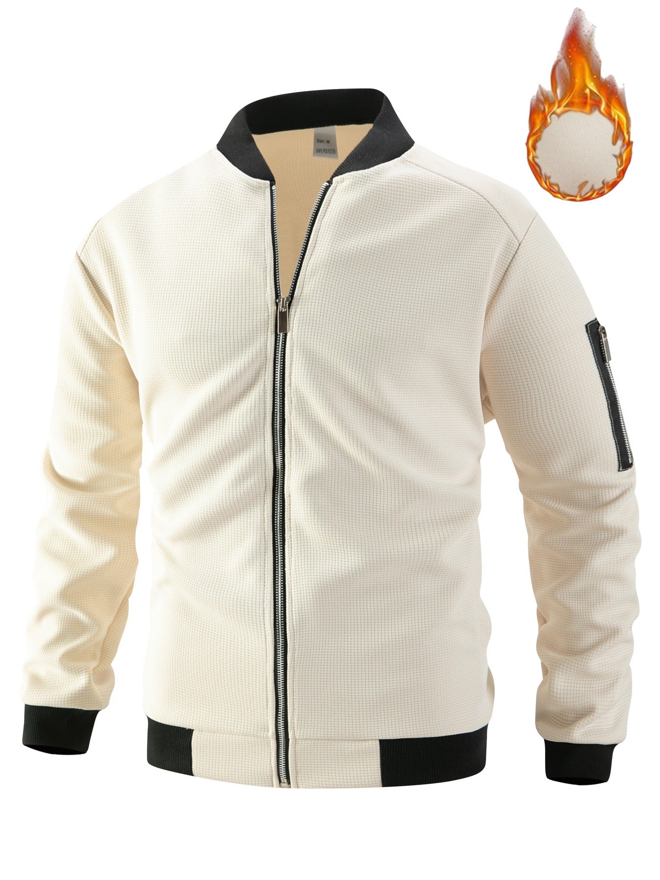 Men's sporty bomber jacket with zipper and textured design Ivyshape