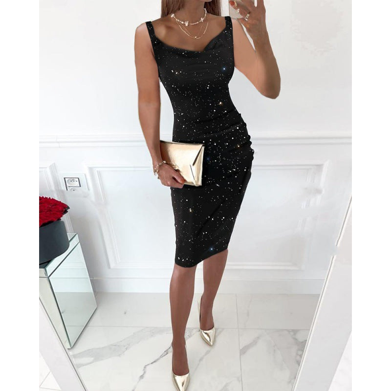 Women's Glittering Bodycon Midi Dress Ivyshape
