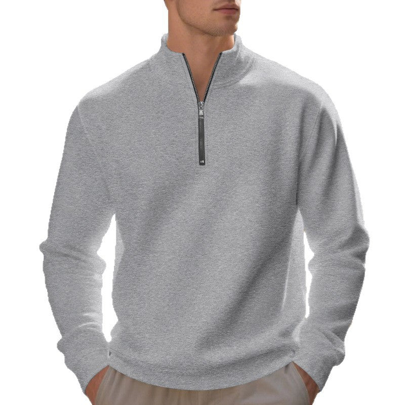 Men's casual stand-up collar sweater with functional zipper Ivyshape