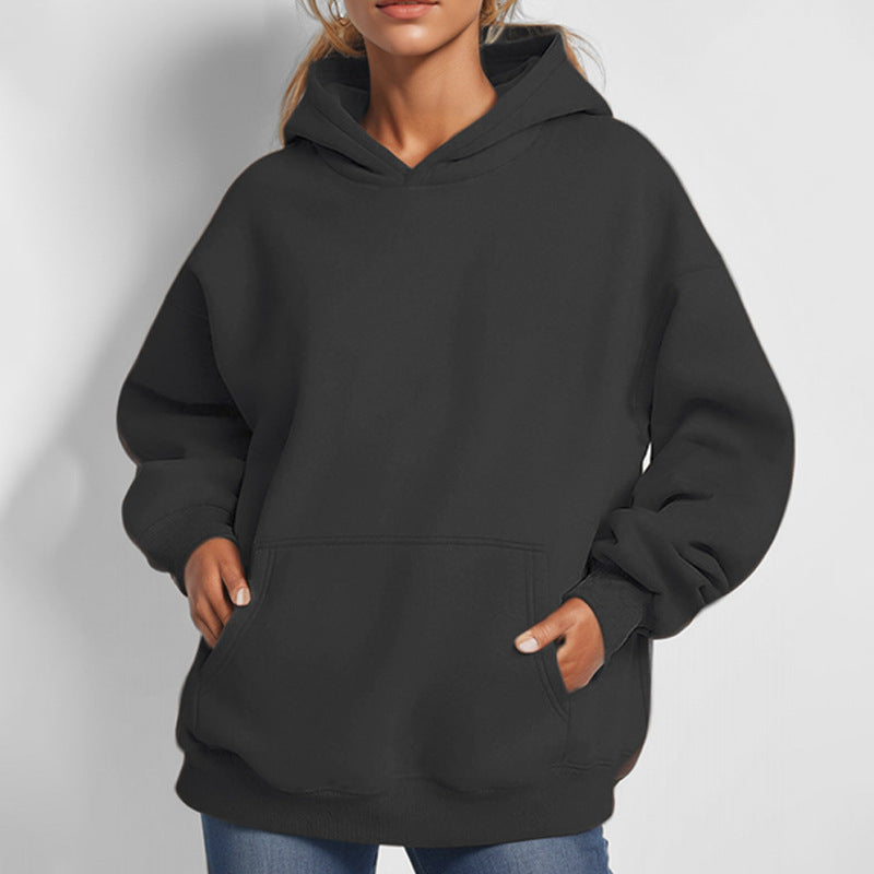 Women Loose Hoodie made of Soft Fleece with Kangaroo Pocket Ivyshape