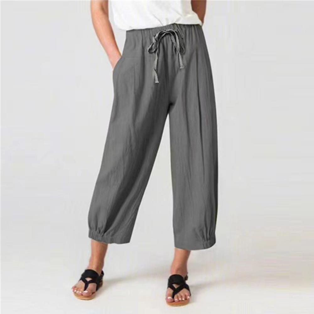 Women's cargo pants in relaxed fit with adjustable drawstring Ivyshape