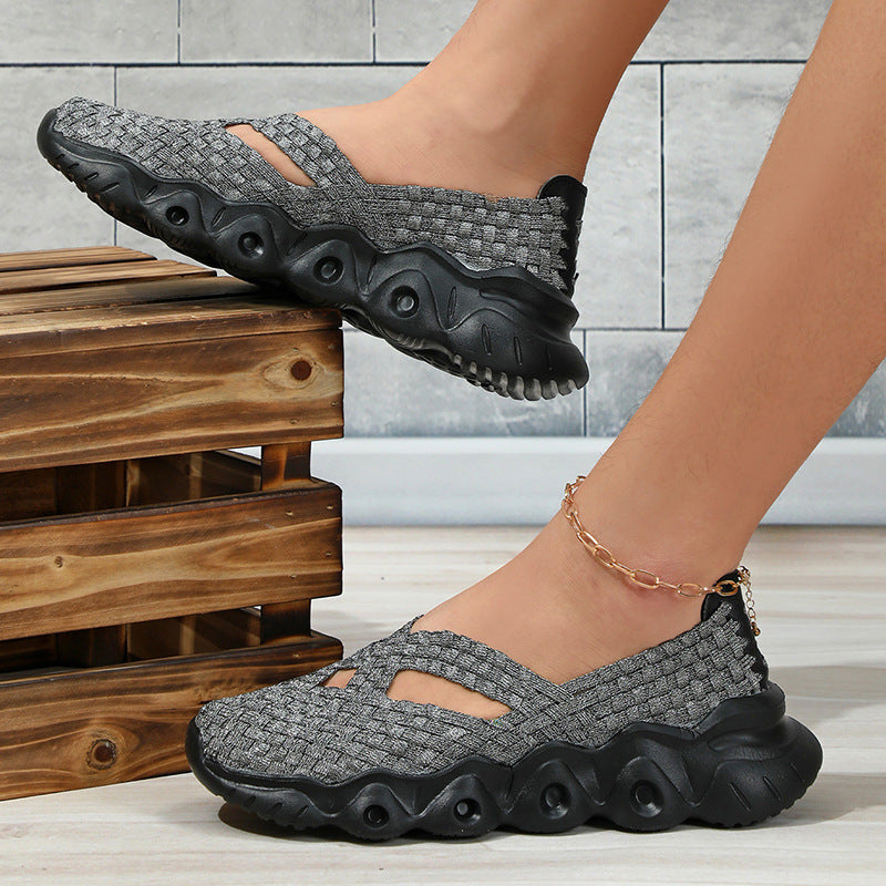 Women's Breathable Slip-On Shoes with Flexible Upper Material and Non-slip Sole Ivyshape