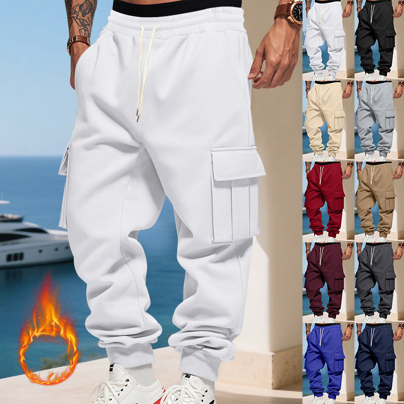 Men's cargo pants with elastic waistband Ivyshape