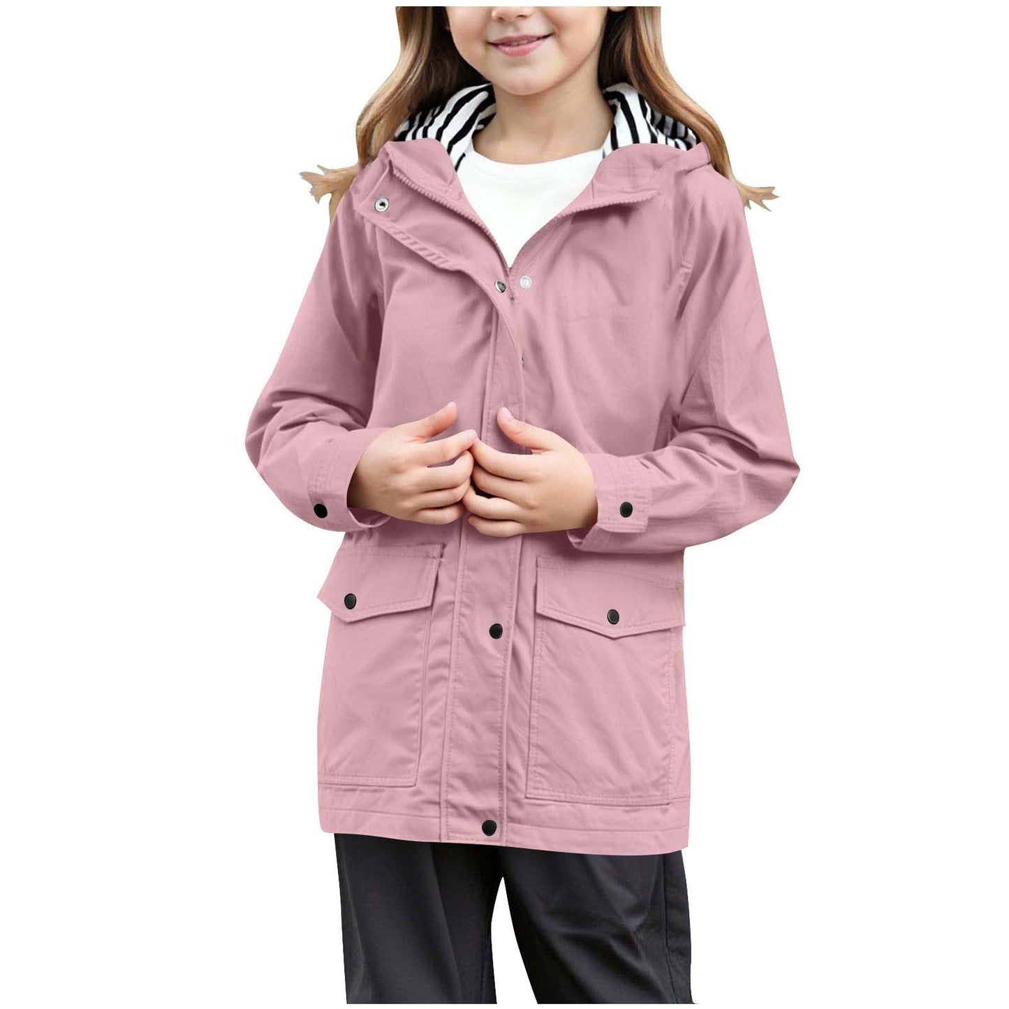 Women's jacket with practical pockets and adjustable hood collar Ivyshape