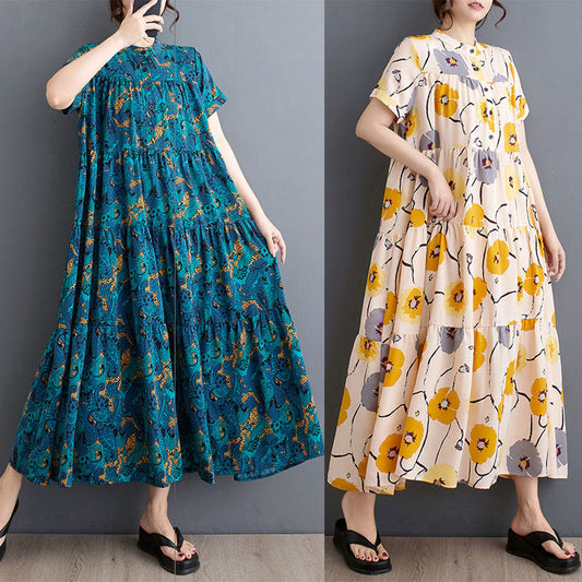 IvyShape | Flow Splicing Cake Long Skirt Dress