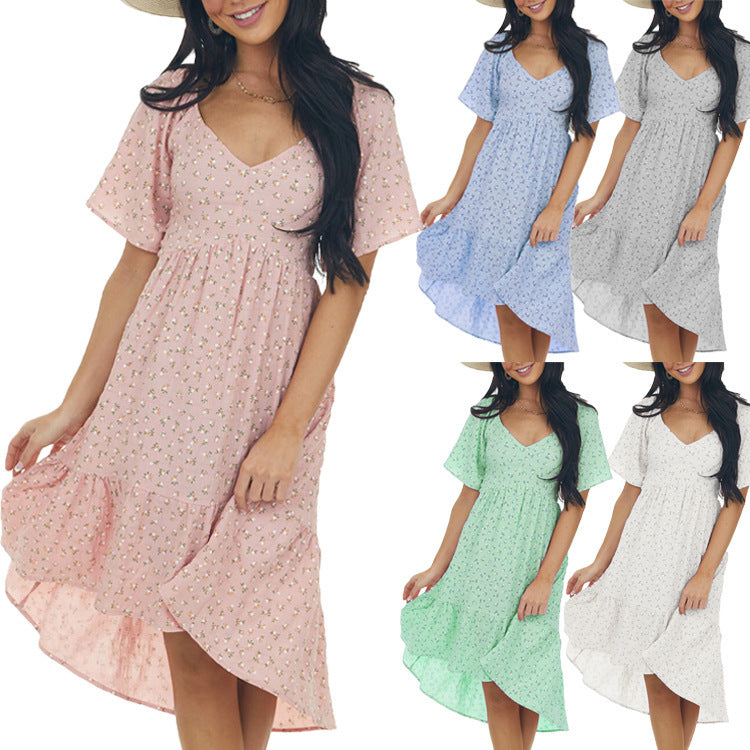 Women's Floral Print Hi-Low Midi Dress Ivyshape