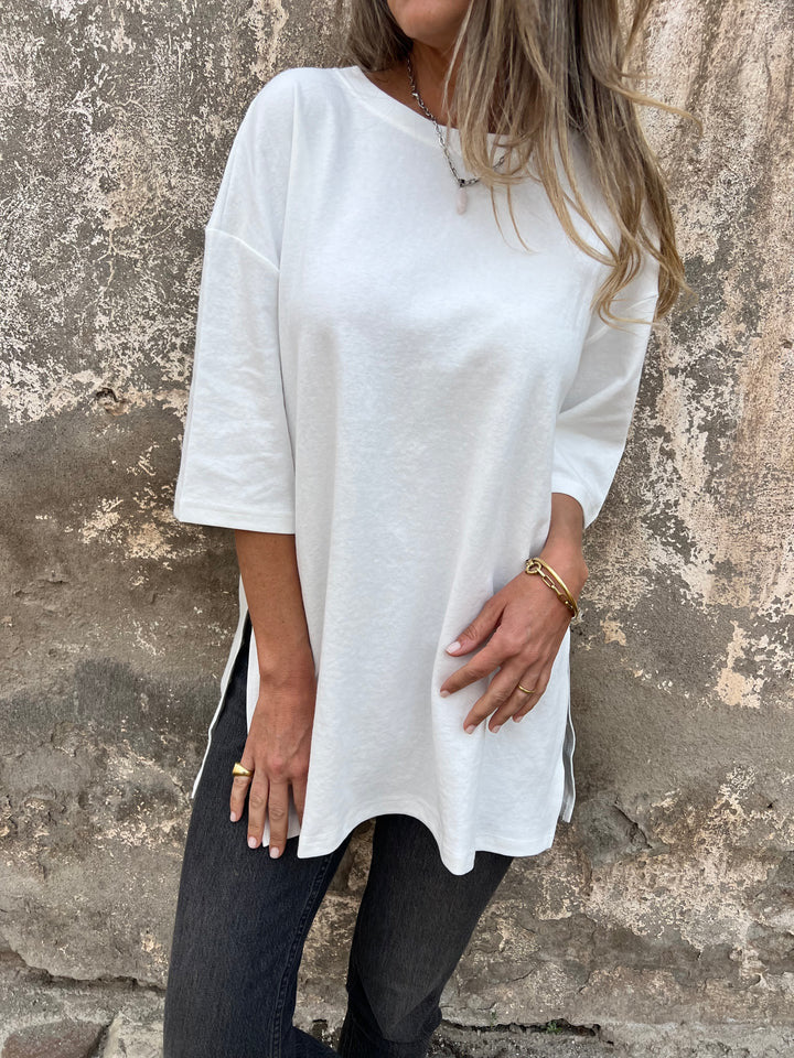 IvyShape | Three-Quarter Sleeve Slit Casual Autumn Winter Tee