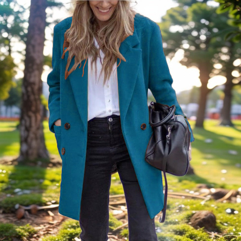 Women elegant wool overcoat Ivyshape