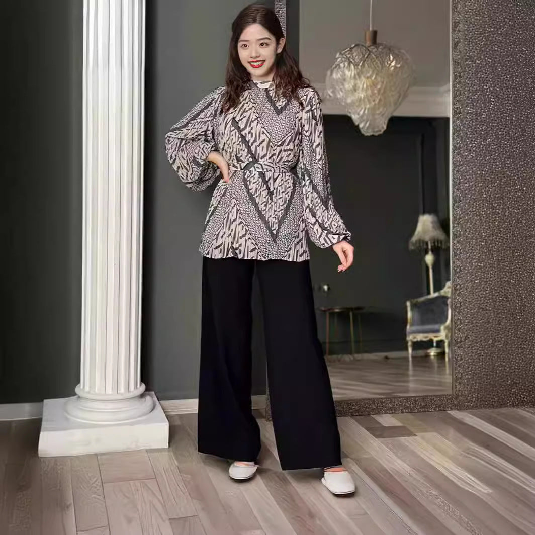 Women Fashionable Oversized Blazer with Belt Ivyshape