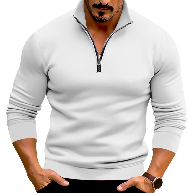 Men's knitted pullover with half zip and comfortable fit Ivyshape