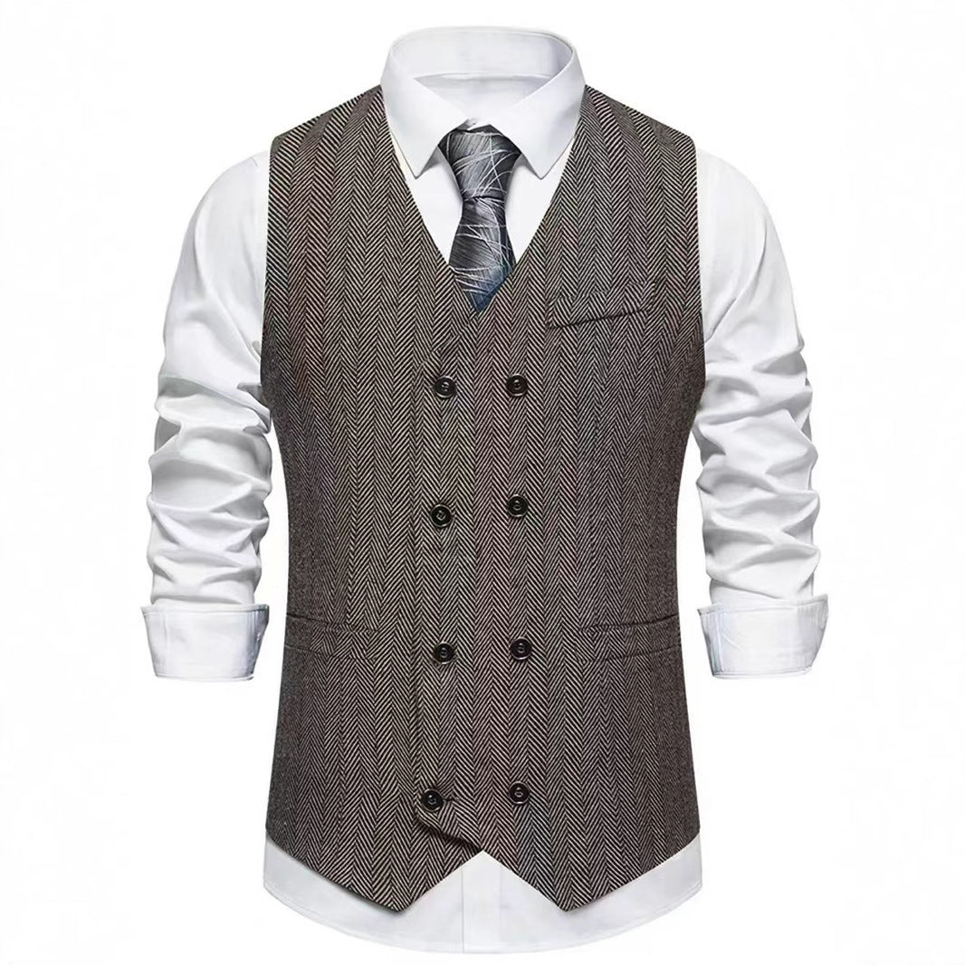 Men's tailored vest in houndstooth pattern Ivyshape