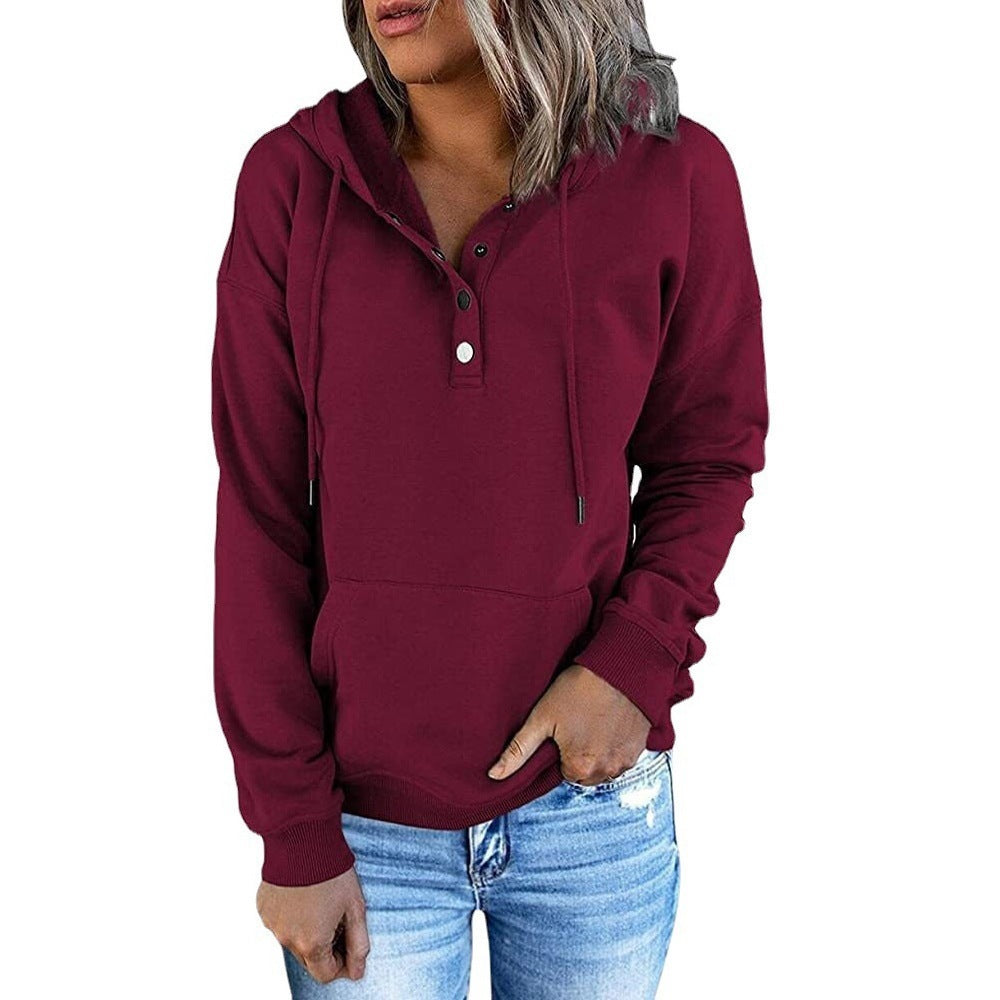 IvyShape | Casual Hooded Drawstring Pocket Sweatshirt