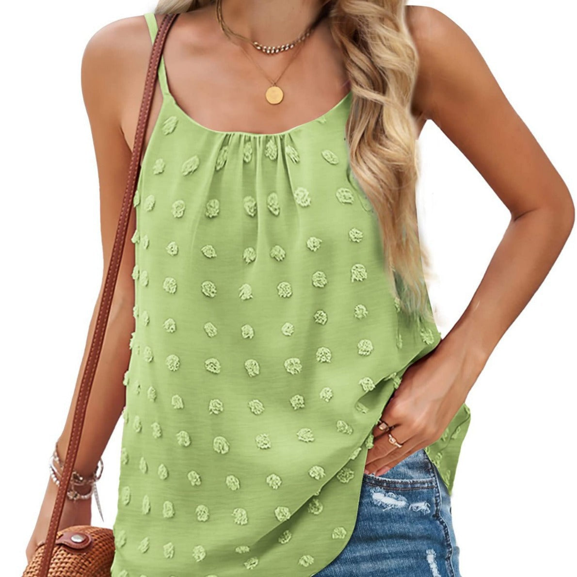 IvyShape | Solid Color Backless Floral Design Tank Top