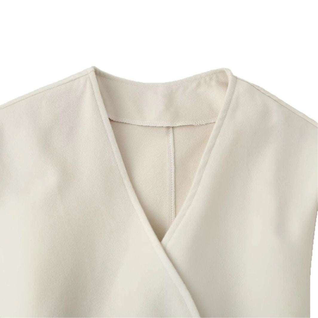 Women elegant wrap jacket with belt Ivyshape