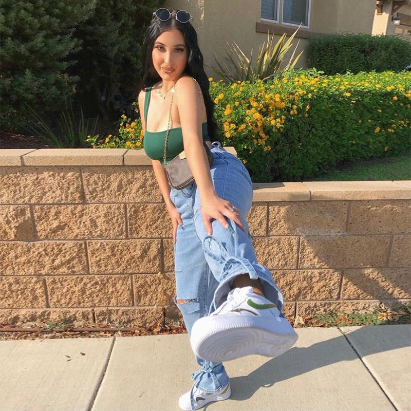 Ladies loose Jeans Shorts Ivyshape